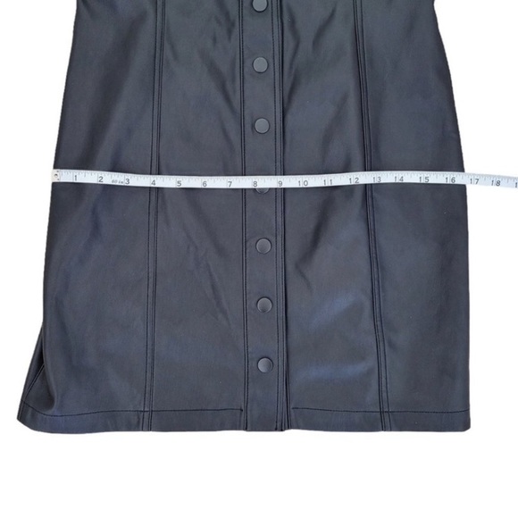 Urban Outfitters Faux Leather Button-Down Dress black size 8 - Picture 7 of 16